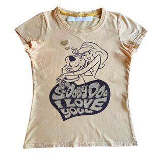Vintage Y2K Yellow Scooby Doo Graphic Tee Size S